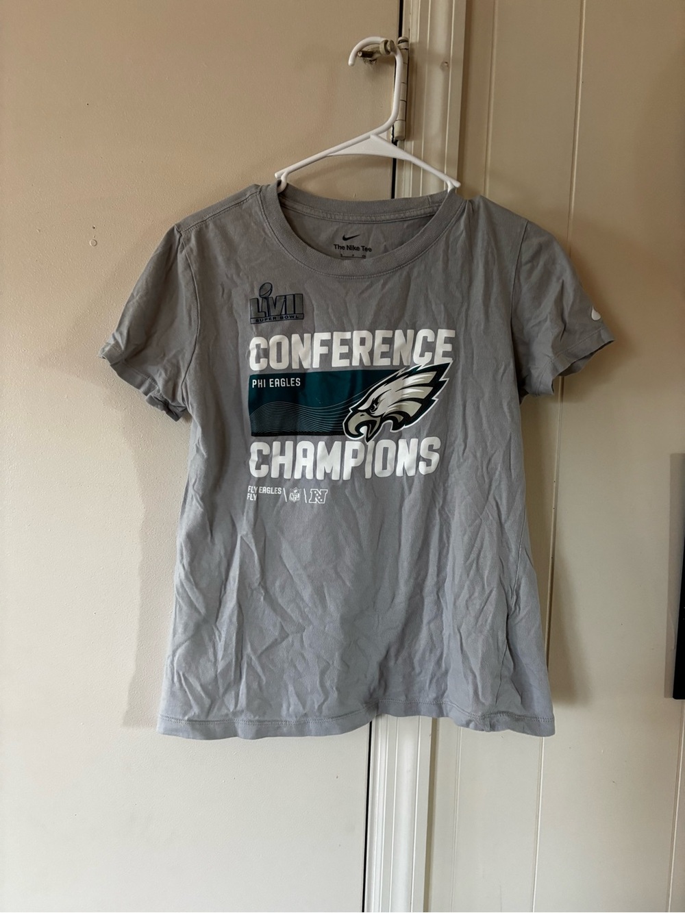 Nike Gray Philadelphia Eagles Conference Champions Short-Sleeve Tee - Gray/Green